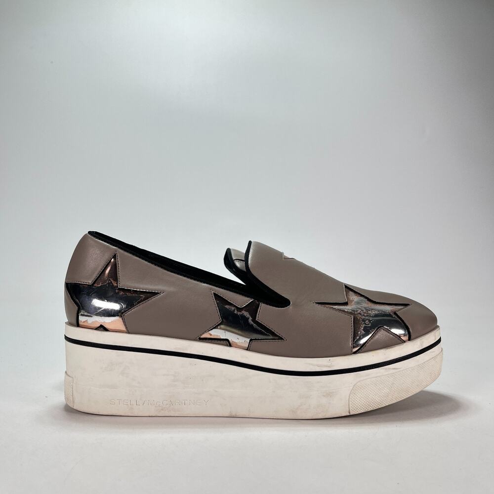 Stella McCartney Binx Star Gray Platform Slip On Sneakers Womens Sz US 7.5 EU 38